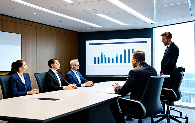 A highly professional corporate executive team, consisting of diverse individuals, fully clothed in modest business suits and appropriate attire, engaged in a serious discussion around a large conference table in a modern, well-lit board room. They are reviewing legal documents and digital risk assessment reports displayed on a large screen. The atmosphere is focused and analytical, reflecting deep attention to legal duties and corporate governance, emphasizing preparedness and responsibility. safe for work, appropriate content, fully clothed, professional, perfect anatomy, correct proportions, natural pose, well-formed hands, proper finger count, natural body proportions, professional photography, high quality.