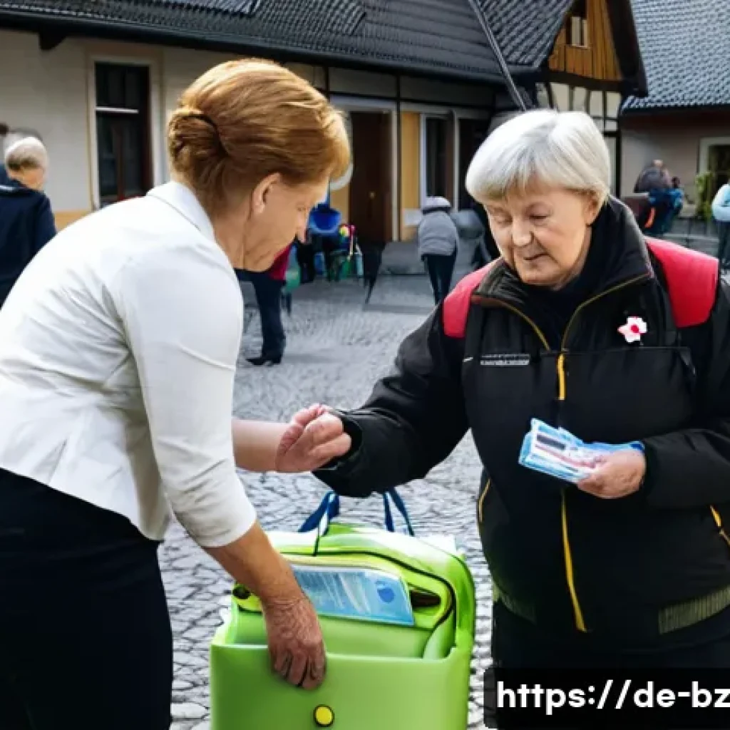 위기 대응 훈련의 글로벌 사례와 교훈 - **Prompt:** A diverse group of German citizens, including families and individuals of various ages, ...
